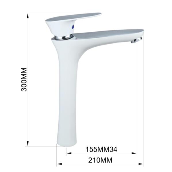 White bathroom sink faucets