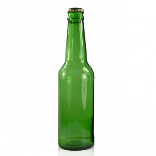 330 مل جولة شكل زجاجات البيرة الخضراء