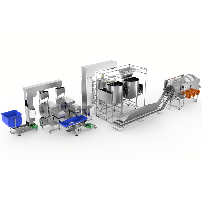 مصنع الهواء الساخن الفشار آلة و خط إنتاج caramelizer إنتاج الفشار وخط الطلاء