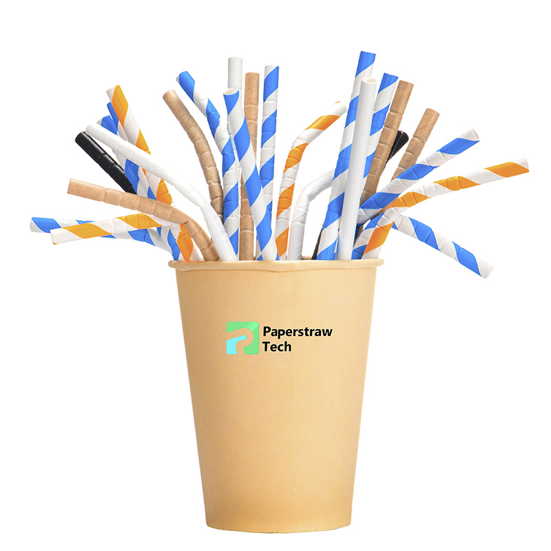 Biodegraadable جمبو Bendy Paper Straws، صديقة للبيئة ورقة مرنة
