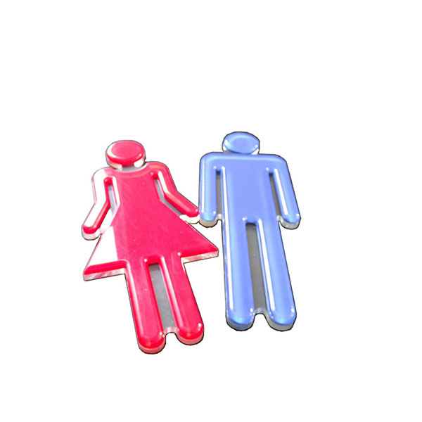 الجدار ملصق مخصص الإبداعية الاكريليك شعار الذكور أو الإناث علامة الحمام