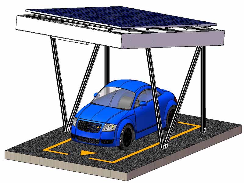 N-Type Solar Solar Carport نظام تصاعد
