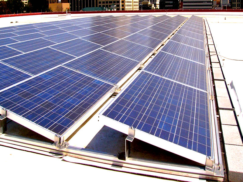 سقف ملموسة مسطحة نظام تركيب الطاقة الشمسية