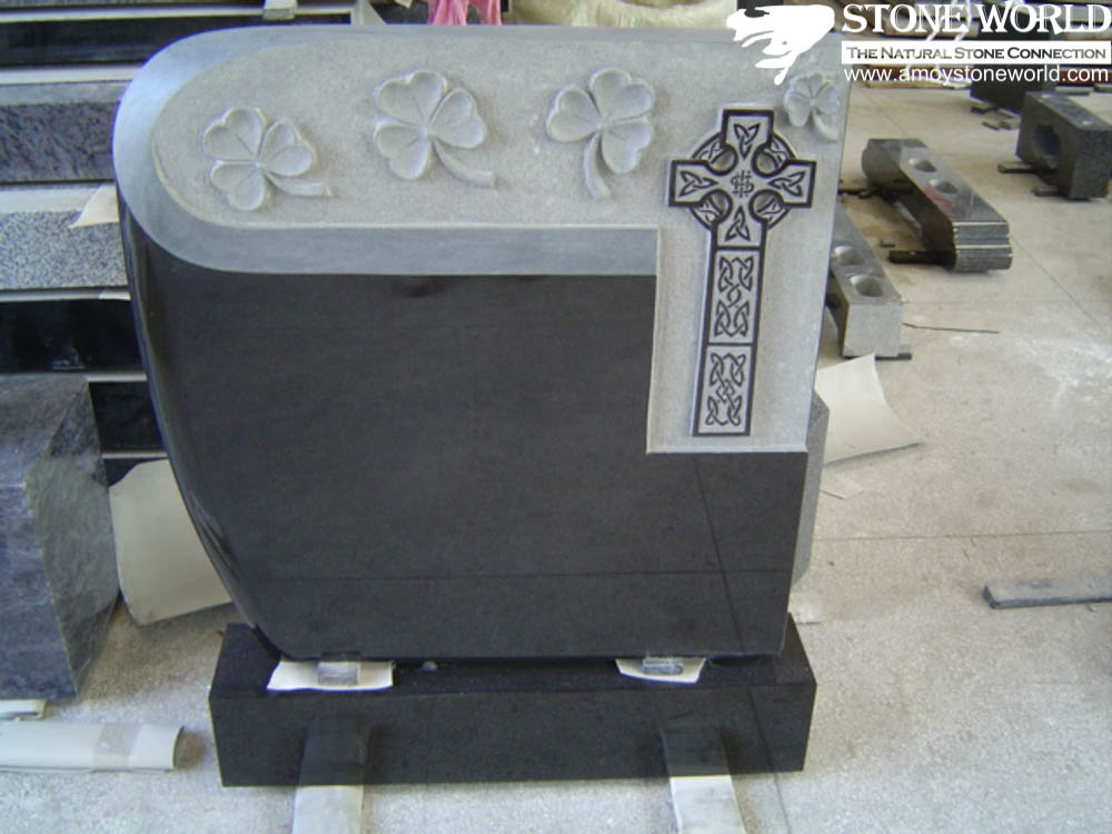 القبور نصب تذكاري القبر حجر أسود الجرانيت شبر