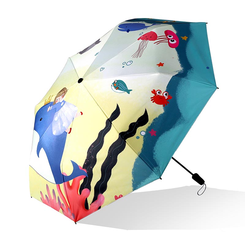 مخصصة إمرأة قوية 3 مظلة قابلة للطي