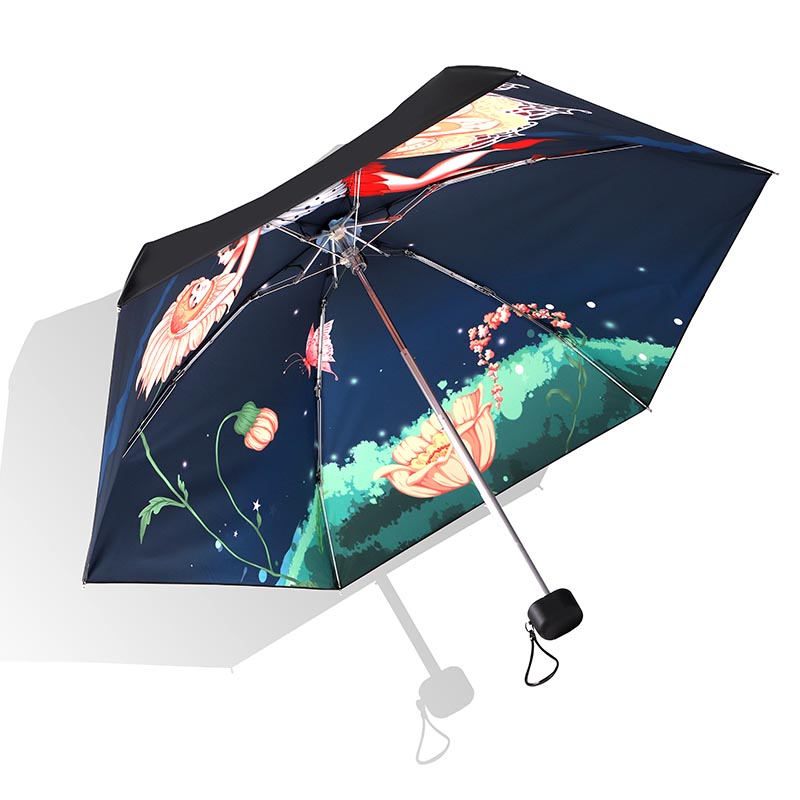 الكرتون يندبروف مظلة قابلة للطي في جميع أنحاء طباعة 6 لوحات