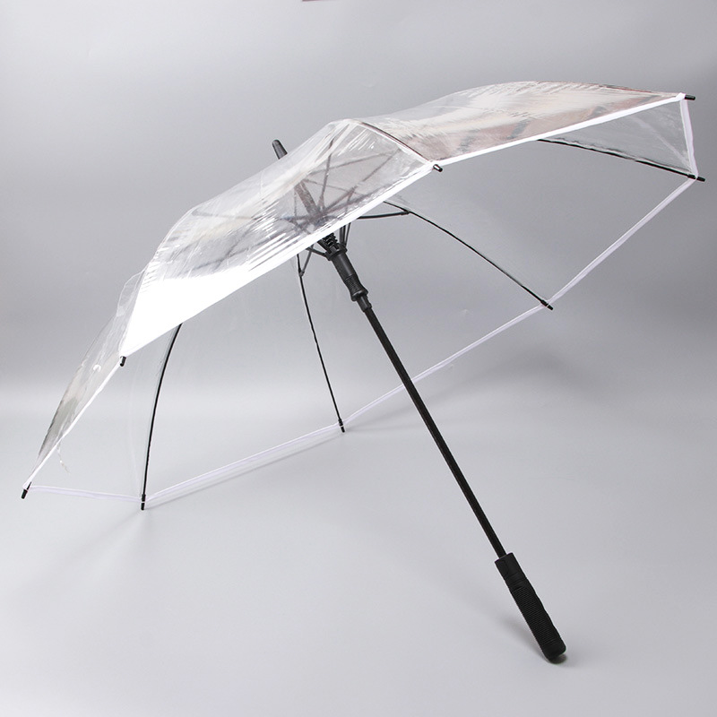 مخصص مستقيم الغولف ترقية مظلة المطر شفافة واضحة