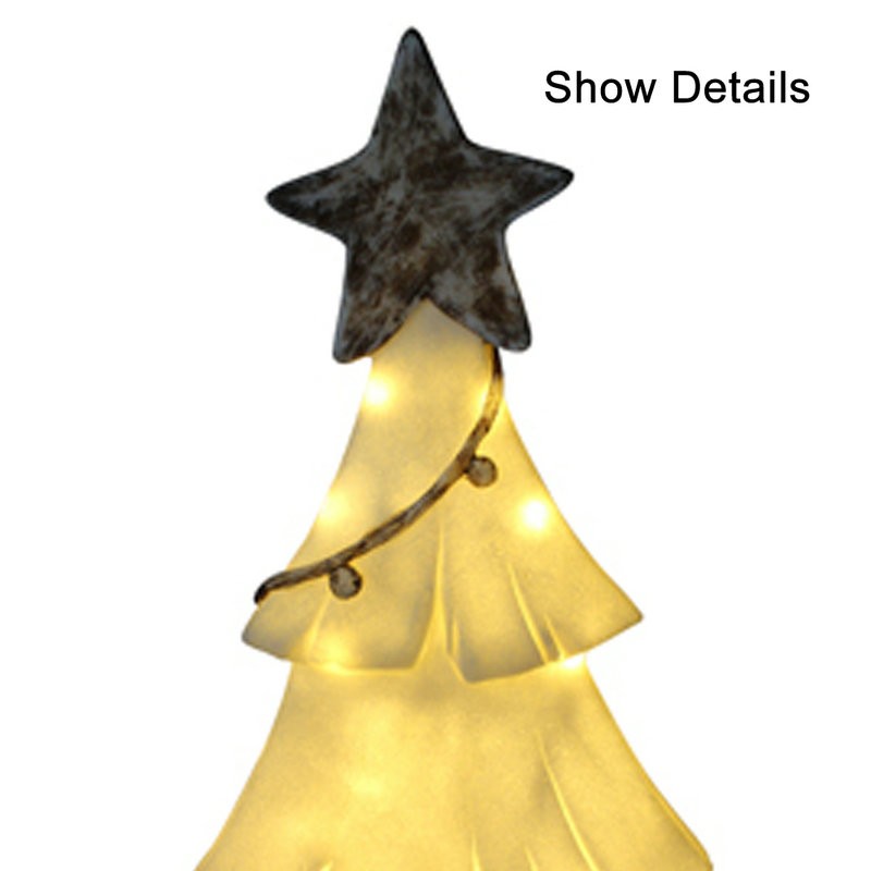 مصابيح الحجر الرملي الشجرة الخفيفة مع النجمة العليا لعيد الميلاد