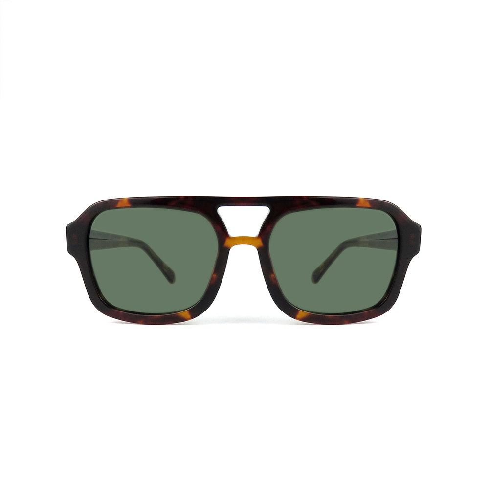 نظارة شمسية فاخرة على الموضة لعام 2022 من الأسيتات بلون السلحفاة نظارات شمسية مربعة الشكل للطيران مع عدسات نايلون عدسة TAC خضراء مستقطبة