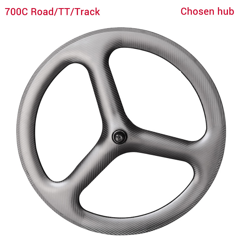 عجلة كربون LightCarbon 700C Aero ثلاثية الأضلاع للدراجة على الطرق/TT/المسار