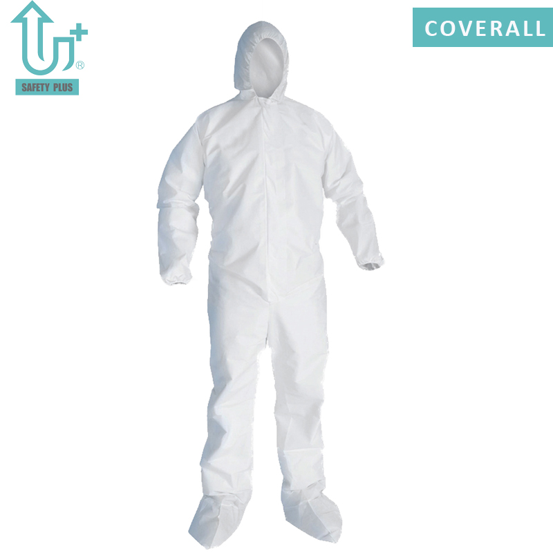 نوع 5/6 Microporous 60 ~ 80g ملابس واقية غير منسوجة للاستعمال مرة واحدة لملابس السلامة الصناعية بدلة الحماية الشاملة الكيميائية