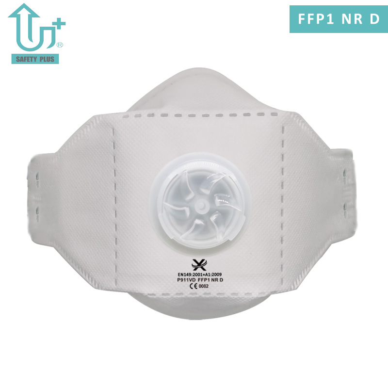 قناع تنفس من القطن ثابت بلونين FFP1 Nr D، تصنيف مرشح قابل للطي للوجه، قناع أمان للغبار