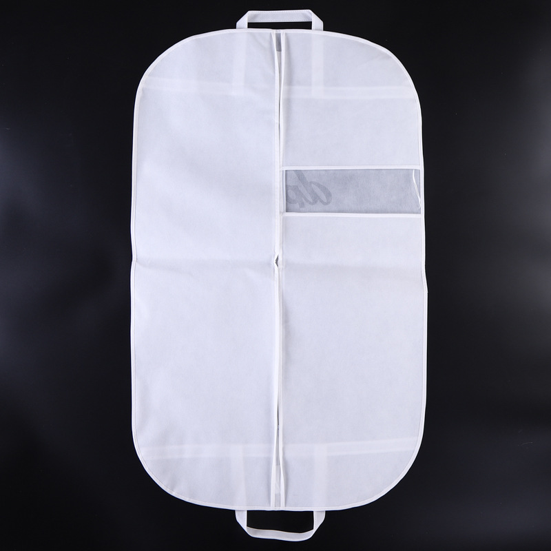 حقيبة ملابس صغيرة شفافة قابلة للتحلل، غطاء بدلة شفاف للتخزين، شعار مخصص معلق مع قماش غير منسوج