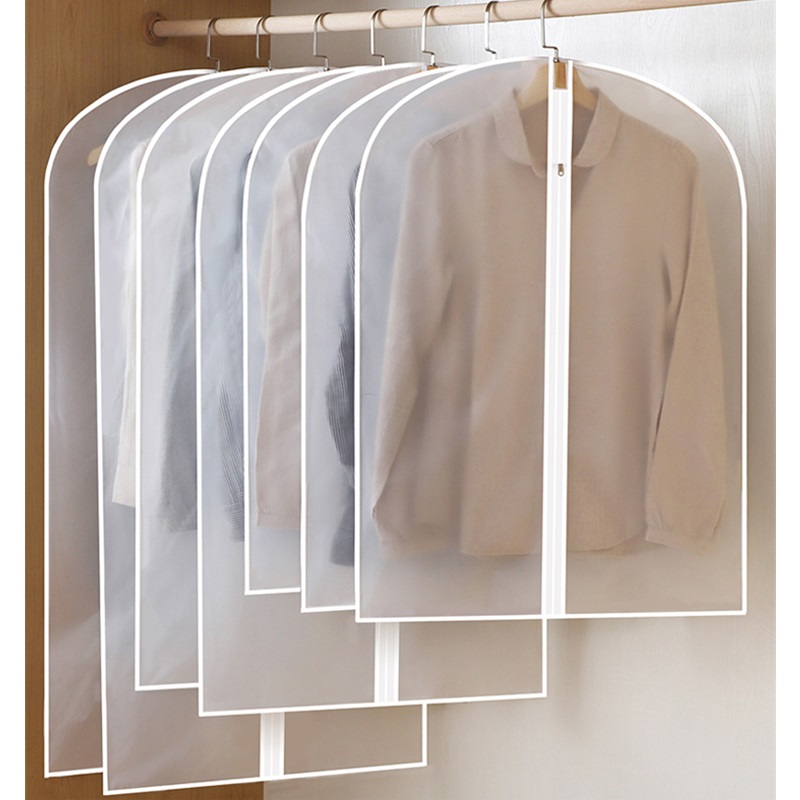 غطاء غبار PEVE رخيص مخصص مخصص مقاوم للرطوبة من المورد الأبيض حقيبة ملابس شفافة من الفينيل
