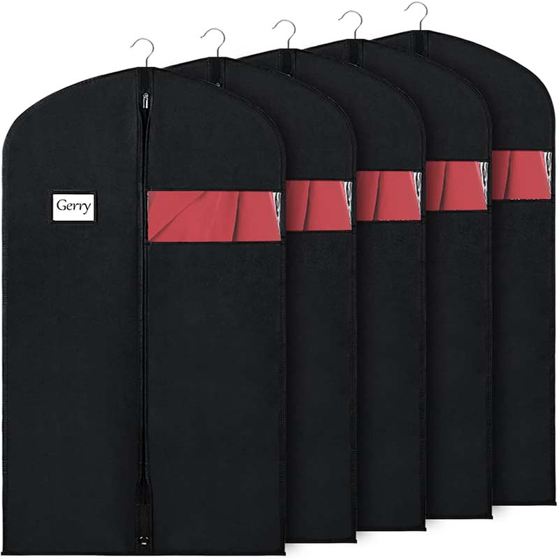 قم بتخصيص البوتيك غير المنسوج المتوفر بغطاء بدلة سوداء بسحاب من حقيبة ملابس الأورجانزا مع حقيبة بدلة نافذة شفافة