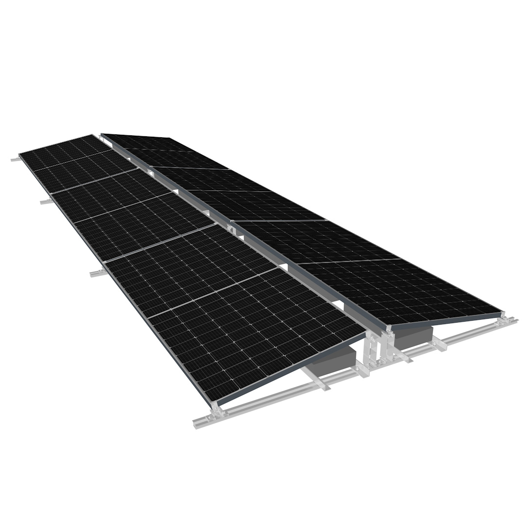 مصنع للطاقة الشمسية ذات السقف المسطح والصابورة الأرضية
